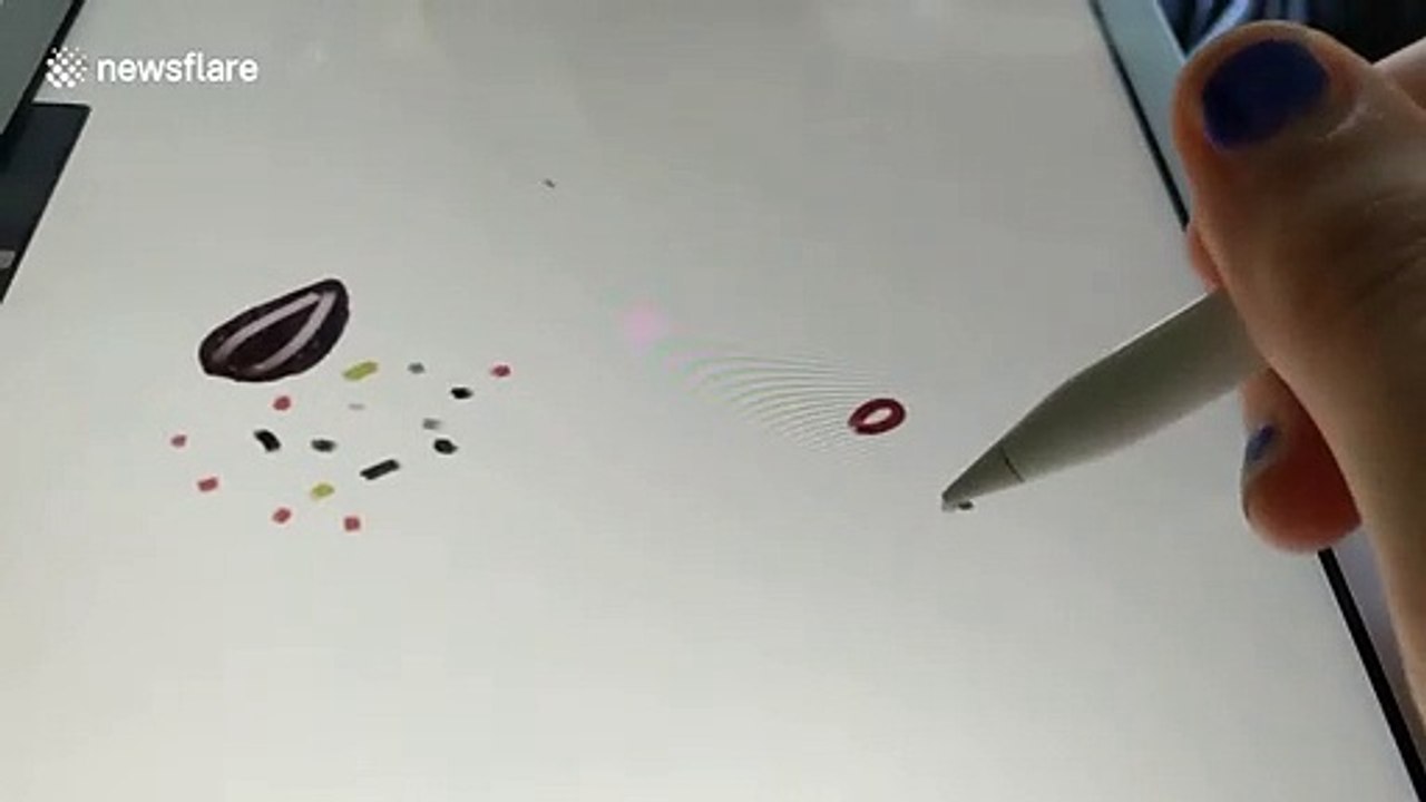 Hungry cockatiel in Tennessee tries to eat drawings of seeds