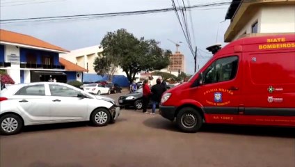 Acidente é registrado na Rua Marechal C. Rondon, esquina com a Rua Curitiba