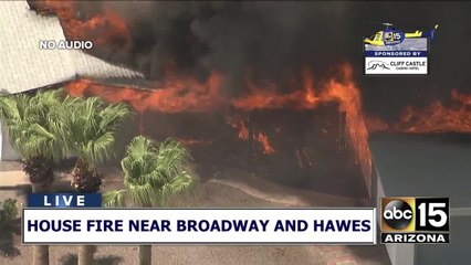 House fire near broadway and hawes