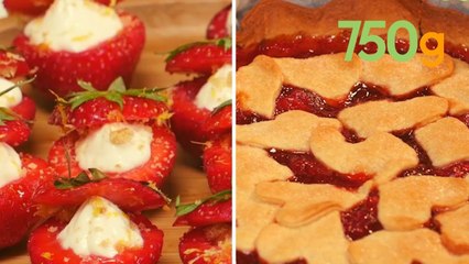 下载视频: 4 recettes de gourmandises aux fraises - 750g