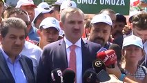 AK Parti İstanbul İl Başkanı Şenocak, İBB önünde eylem yapan işçileri ziyaret etti