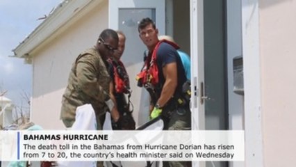 Official death toll in Bahamas from Hurricane Dorian rises to 20