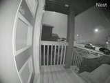 Security Camera Outside Hotel Captures Falling Meteor