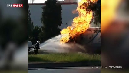 Antalya'da LPG tankerinde yangın