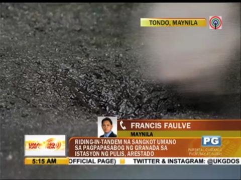 2 suspects in Manila grenade blast fall