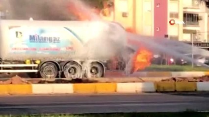 LPG yüklü tanker seyir halindeyken alev topuna döndü