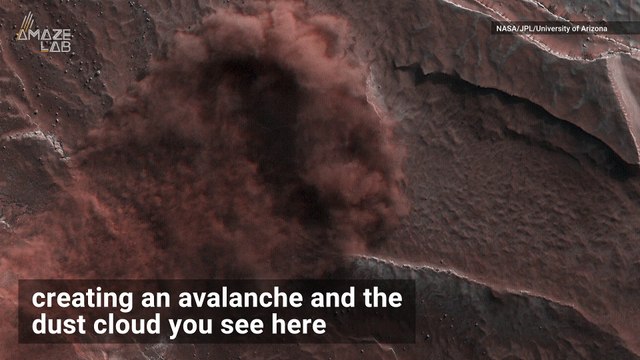 NASA Captures Ice Avalanche on Mars