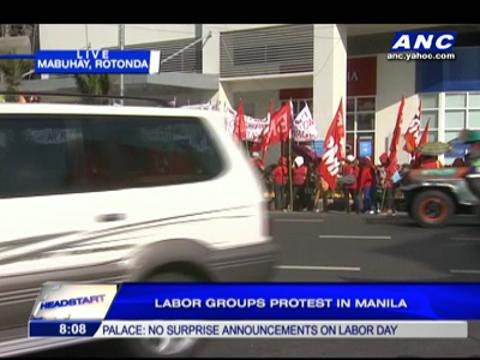 Labor groups protest lack of wage increase