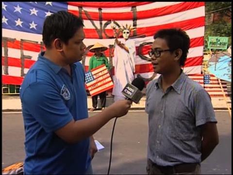 Protests continue on second day of Obama visit