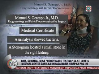 Arroyo finds blood in urine