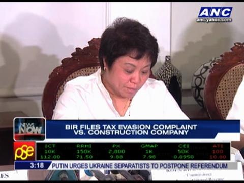 BIR files tax evasion vs construction company