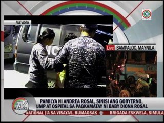 Rosal family blames gov't for baby's death
