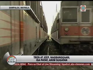 1 killed, 6 hurt in train-jeep collision in Manila