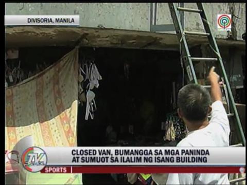 CCTV catches van slamming into Divisoria building