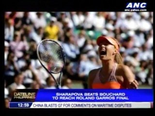 Sharapova reaches Roland Garros final