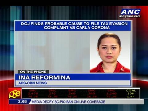 DOJ finds probable cause to file tax evasion case vs Corona's daughter