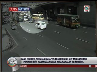 WATCH: SUV hit by bus, plows into sidewalk stalls