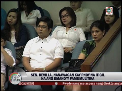Bong Revilla plays music video for supporters