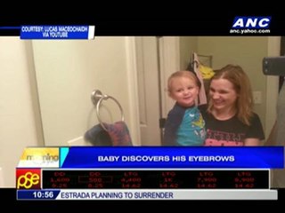 Viral video: Baby discovers his eyebrows