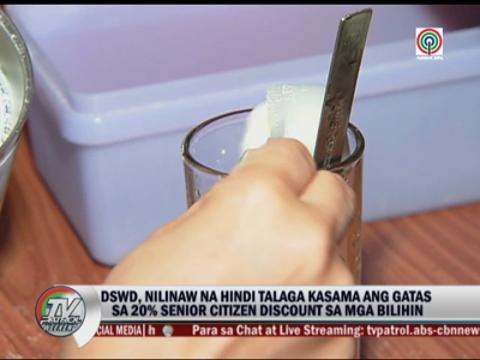 Milk not covered by 20% senior citizens' discount