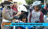 Anak Tidak Pakai Helm, Polisi Bagi Helm Gratis