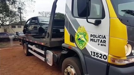Totalmente depenado: carro com registro de furto é localizado na PR-486
