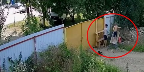 Este ingenioso robo de una carretilla por parte de dos niños arrasa en las redes