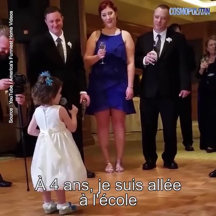 Cette petite fille fait un discours au mariage de son oncle