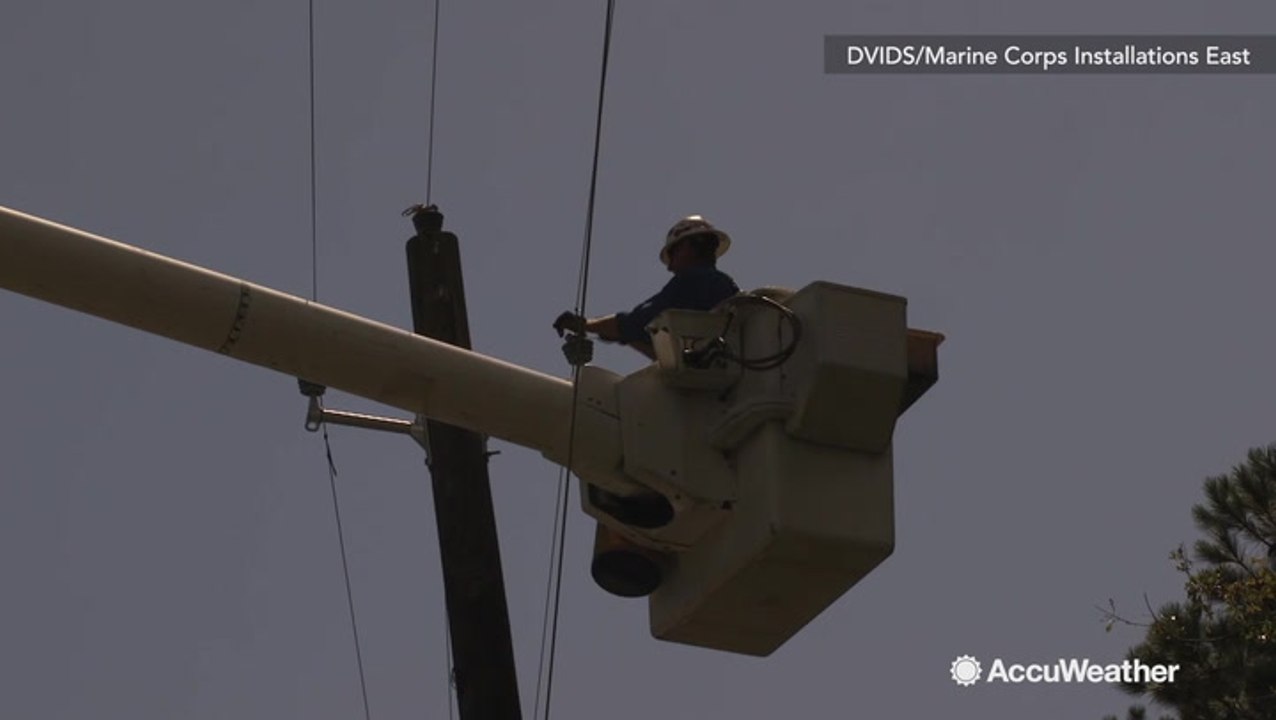 Replacing powerlines after taking damage from Dorian