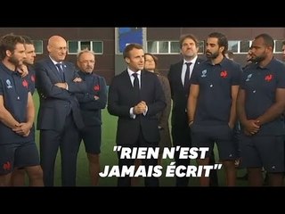 Macron encourage le XV de France avant la Coupe du monde