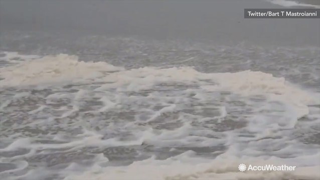 Rough waves tackle beach as Hurricane Dorian looms off the Carolina coast