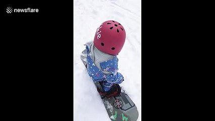 Amazing one-year-old skateboarding Aussie girl is back! Now she's snowboarding and surfing