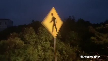 Hurricane Dorian unleashes its fury at dusk