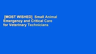 [MOST WISHED]  Small Animal Emergency and Critical Care for Veterinary Technicians