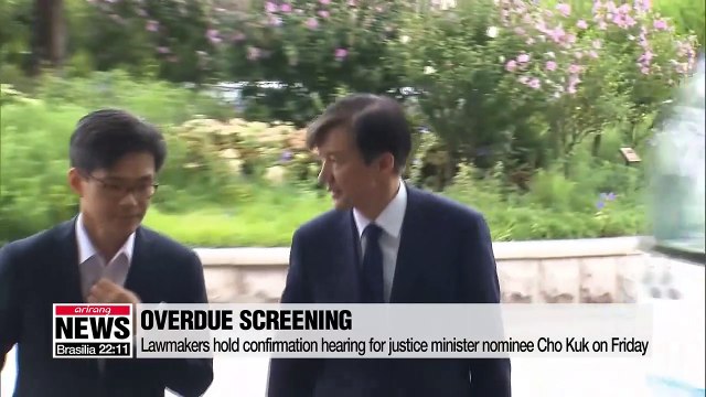 National Assembly holds confirmation hearing for justice minister nominee Cho Kuk