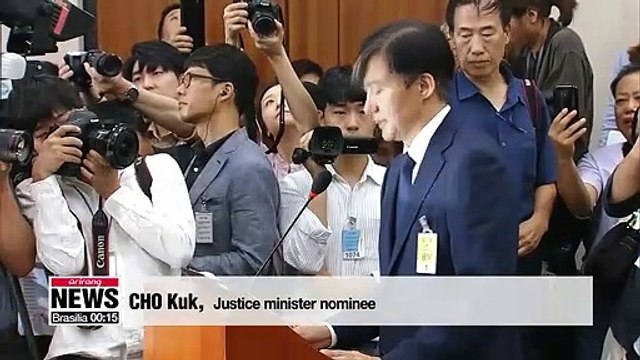 National Assembly holds confirmation hearing for justice minister nominee Cho Kuk