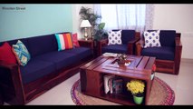 Best Sofa Set Design for Small Living Room - Marriott Wooden Sofa Set - WoodenStreet