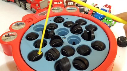 Disney Pixar Cars Tire Fishing Game - Unboxing Demo Review