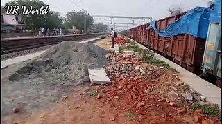 Mumbai-Rajdhani Express Chasing WAG 7-27001 Freight Train