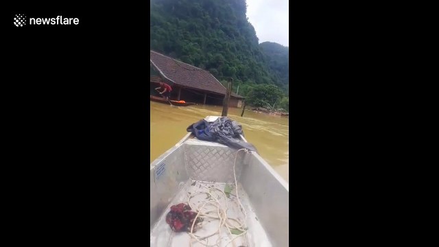 Hundreds of houses left submerged by floods in central Vietnam
