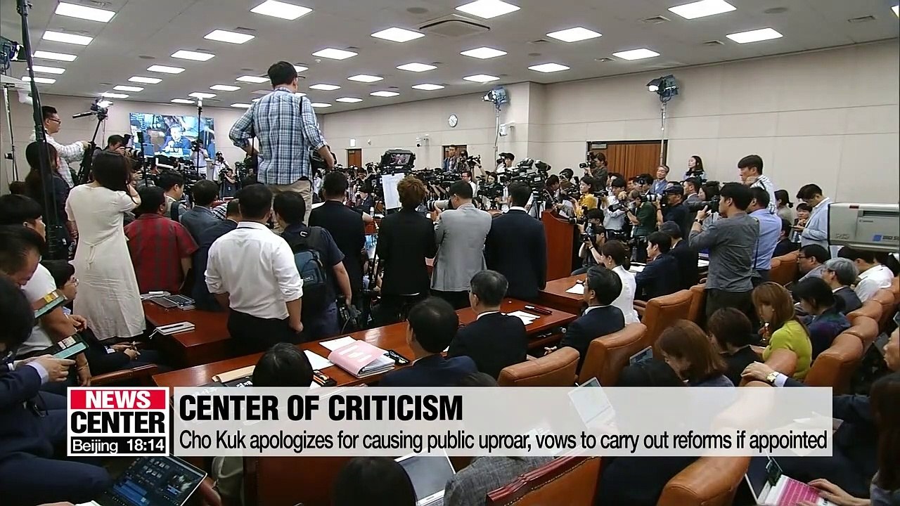 Justice minister-nominee Cho Kuk denies role in allegations surrounding family during confirmation hearing