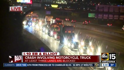 Crash involving motorcycle causing delays
