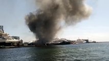 Arde una nave de reparación de barcos en el Puerto de Barcelona