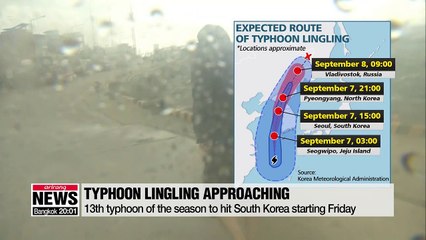 Download Video: Typhoon Lingling to hit South Korea starting Friday