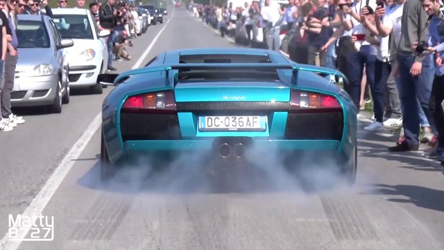 Launch Controls, Accelerations & Burnouts - Cars & Coffee Italy Brescia 2017!