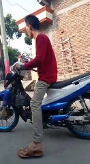 Time Listening for music - indonesia man and bike.....