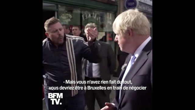 Brexit: en déplacement, Boris Johnson se fait prendre à partie