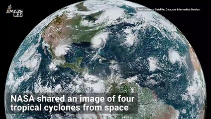 Satellite Captures Four Cyclones Lined Up Across the World