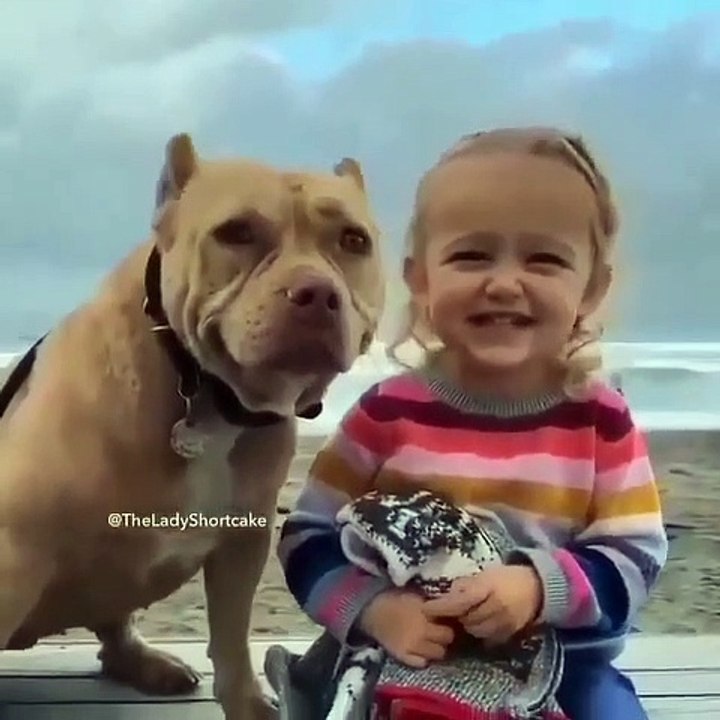Quand une petite fille et son chien sont très complices. Admirez les !