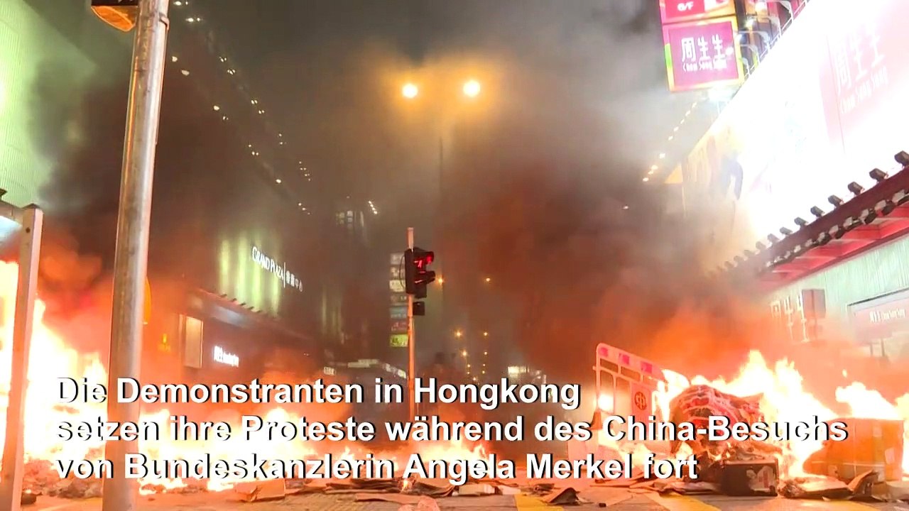 Proteste in Hongkong während Merkels China-Besuch
